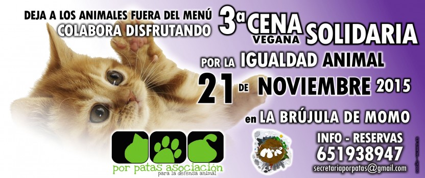 3ª Cena Vegana Solidaria en Granada 21 de Noviembre 2015