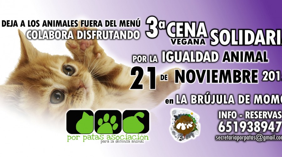 3ª Cena Vegana Solidaria en Granada 21 de Noviembre 2015